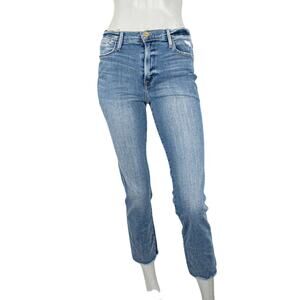 FRAME Denim Le High Straight Jeans in Roxton Blue Size 30